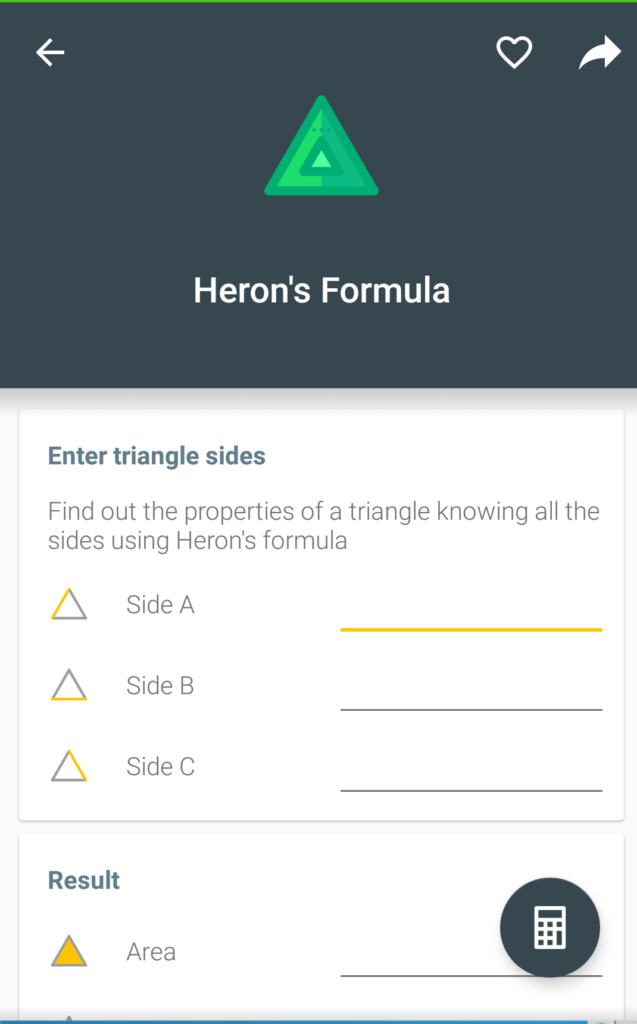 all.in.one.calculator herons formula
