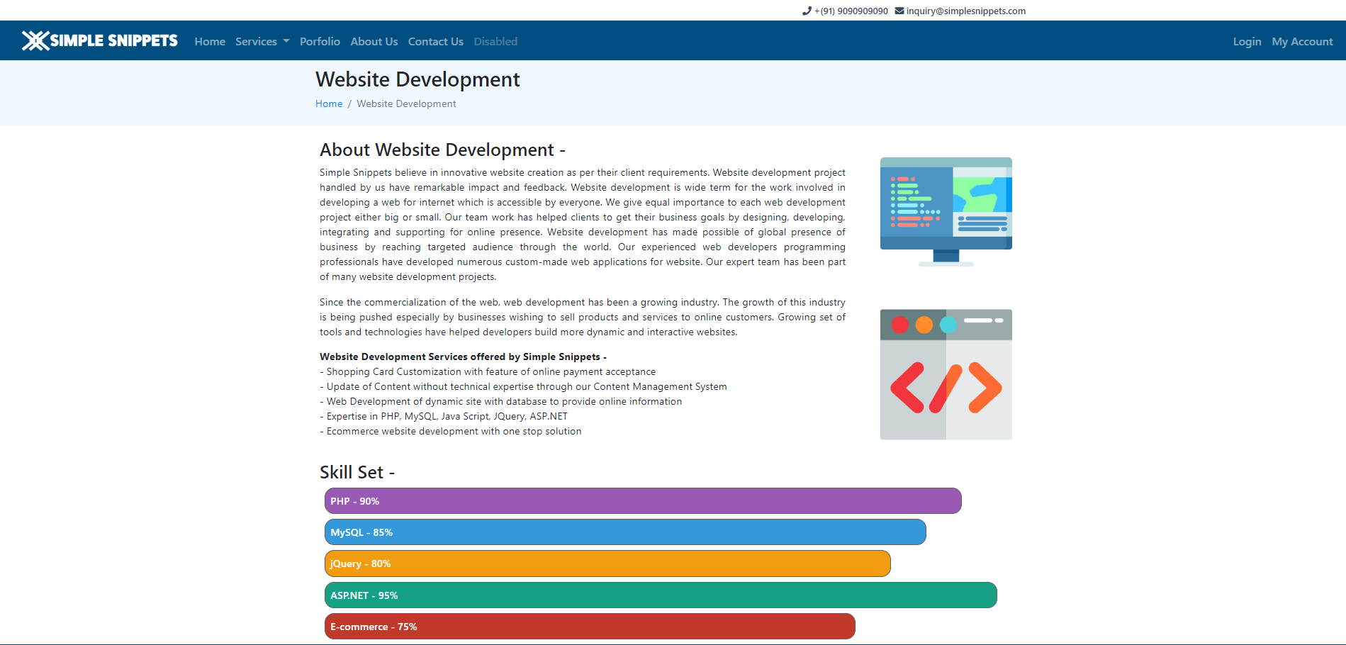 service page design bootstrap website