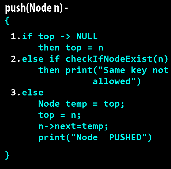 stack push node operation